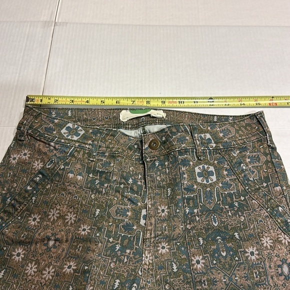 Anthropologie stretch western Aztec cropped pants front & back pockets zipper - Picture 4 of 9